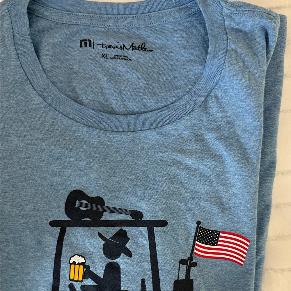 Travis Mathew Blue Graphic Tee